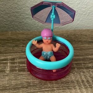 My Mini Baby Purple & Teal Pool w/ Swim cap goggles Set